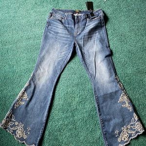L&B flares with floral detailing
